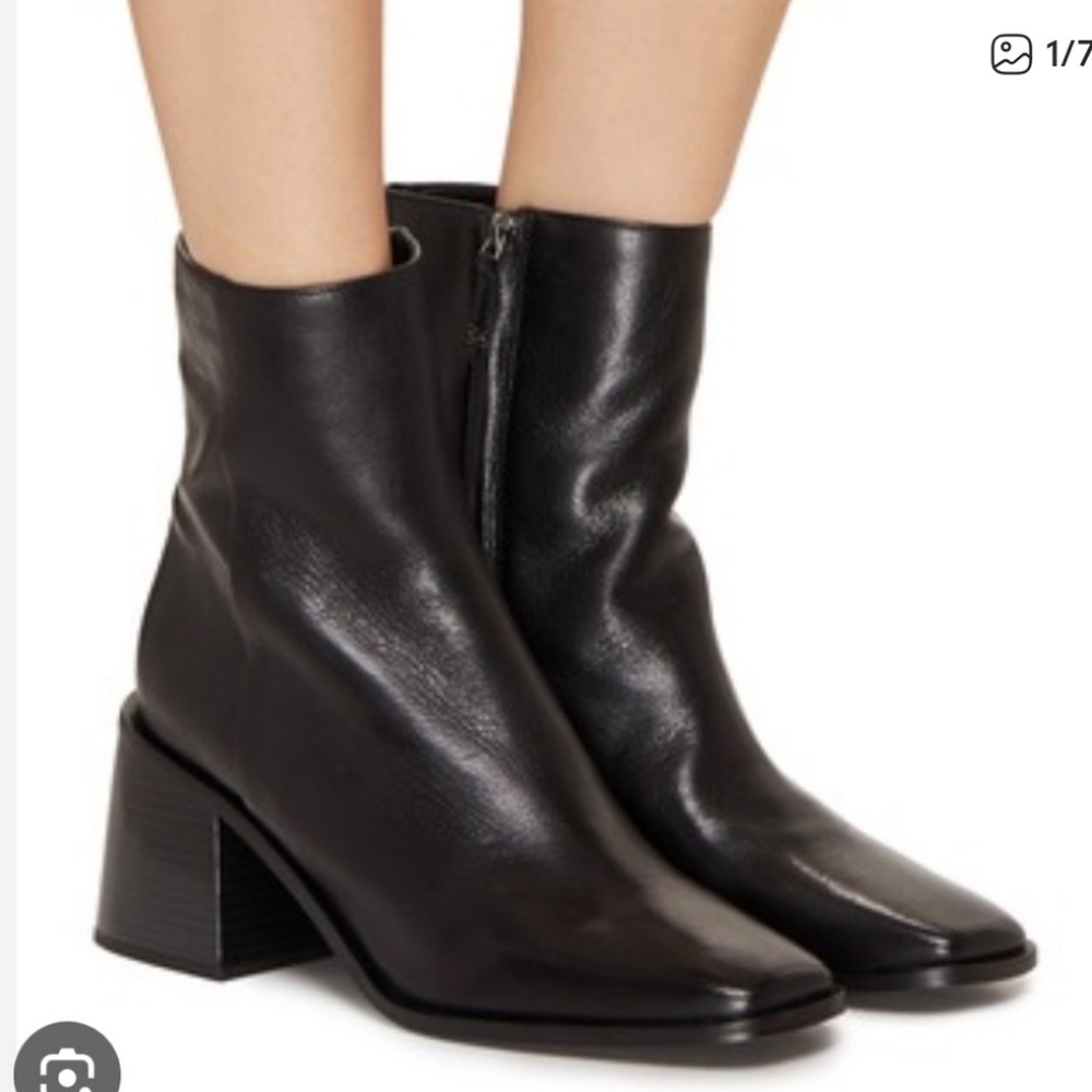 Sam Eddleman Black Leather Ankle Boots